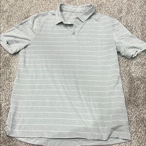 Men's Gray Striped Polo Shirt